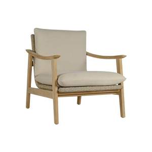 Fauteuil en teck massif de qualité export avec coussins moelleux, mobilier de salon moderne pour projets hôteliers - Product Image 5