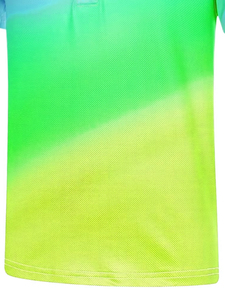 Gradient Color Short Sleeve <b>Classic</b> Style Men's Wear Polo Shirt Breathable Knitted Regular Fit Casual Style Digital Printing - Product Image 3