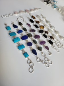 Beautiful Natural Gemstone Multiple Shapes Chain Link <b>Bracelet</b> <b>Adjustable</b> Trendy Women crystal alloy fashion jewelry <b>bracelets</b> - Product Image 1