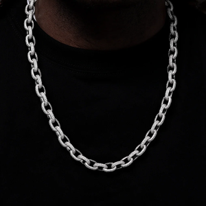 Collar de Cadena Figaro para Hombre, Chapado en Rodio sobre Plata 925, con Microincrustaciones de Moissanita, Estilo Hiphop, para Uso Diario - Product Image 5