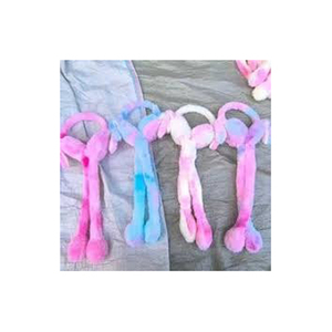 ที่ปิดหูแบบขนปุยพร้อมผ้าพันคอผูกยาวสีชมพู ฟ้า ขาว ที่คาดผมขนปุยสำหรับฤดูหนาวเพื่อความอบอุ่นและมีสไตล์ - Product Image 1