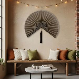 Handmade Bamboo Wall Fan <b>Spring</b> Boho Rustic Large Decorative for Home Living Room Bedroom Birthday <b>Decor</b> Vietnam Supplier - Product Image 5