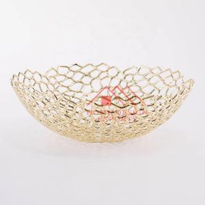 Très bas prix bol à légumes et fleurs dernier bol à chips et trempette plaqué or grand bol à fruits décoratif métal aluminium - Product Image 3