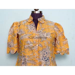 Robe longue artisanale en coton indien pour femmes et filles, imprimé floral, chemise de nuit maxi douce et confortable avec ceinture, vente en gros - Product Image 2