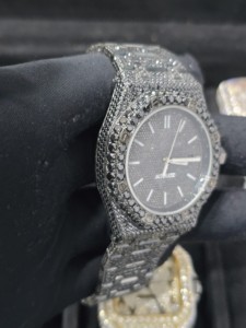 Montre mécanique automatique de luxe VVS Moissanite Diamond Hip Hop Iced Out avec cadran à aiguilles en acier inoxydable et verre saphir - Product Image 6