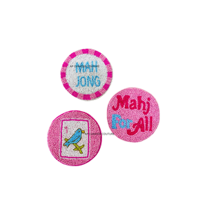 Mahjong <b>beaded</b> custom <b>coasters</b> handmade seed beads decorative household product custom promotional design featuring mahjong tile - Product Image 3