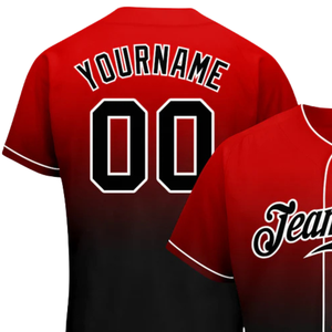 Maillot de baseball pour homme, rouge, noir et blanc, tendance, avec boutons sur le devant, chemise d'équipe, performance athlétique, pour les jours de match, entraînement, uniforme sportif - Product Image 4