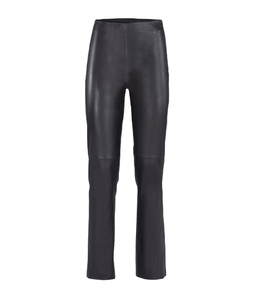 Women Tapered Faux Leather Pants High <b>Waist</b> Soft PU Comfortable Fashion Casual <b>Trousers</b> <b>Elastic</b> <b>Waist</b> Custom OEM ODM Wholesale - Product Image 1