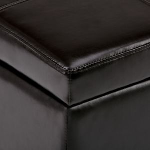 Kingsley Coffee Brown Large <b>Storage</b> Ottoman Stylish <b>Stools</b> & Ottomans Collection - Product Image 6