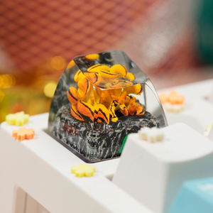 Teclas Místicas de Anime, Teclas Artesanales Personalizadas, Teclas Anime Lindas, Teclas Verdes, Juego de Teclas, Teclas de Resina - Product Image 1