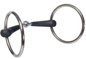 Stainless Steel Loose Ring Snaffle Bit Soft Rubber Mouthpiece Comfortable Durable Horse Training Bit for Outdoor Riding - Product Image 6