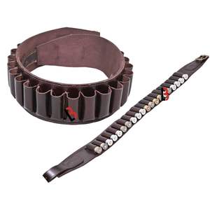 Ceinture en cuir de vachette pour cartouches de chasse avec boucles à munitions espacées uniformément - Product Image 1