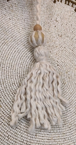 Décoration bohème en coton avec pompon et perles en bois, ornement suspendu pour salon, usage intérieur - Product Image 5