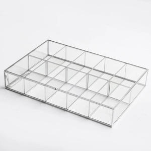 Modern Metal Frame Transparent Glass Storage <b>Box</b> Luxury Jewelry Organizer Clear <b>Trinket</b> Holder Decorative Keepsake Container <b>Box</b> - Product Image 6