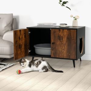Lettiera per Gatti Industriale con Divisorio e Ingressi a Forma di Gatto, Accessorio per Lettiera con Design Unico - Product Image 1