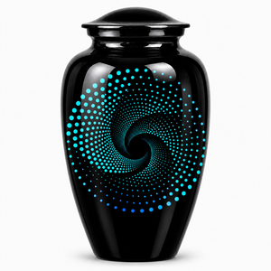 Luxury Modern Spiral <b>Dot</b> Picture <b>Sticker</b> Cremation Urn for Human Ashes - Product Image 1