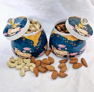 Contenants de rangement pour épices en métal, ronds, bleus, design cartoon, couvercles hermétiques, empilables, ensemble de conservation des aliments pour la cuisine - Product Image 3
