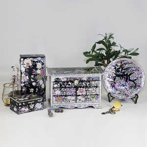 Mother of Pearl <b>Decorative</b> Interior <b>Tray</b> with Crane & Moon Premium Quality <b>Tray</b> - Product Image 1