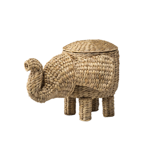 Panier éléphant en jacinthe d'eau tressé à la main avec couvercle, écologique, multifonctionnel, pour ranger les jouets des enfants, en provenance du Vietnam - Product Image 1