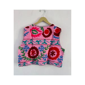 Último diseño estilo bohemio festivo Suzani chaleco para damas Suzani bordado chaleco señoras chaqueta - Product Image 5