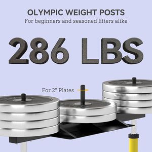 Macchina per Pressa Gambe Verticale Compatibile con Piastre Olimpiche, per Sistema Home Gym Giallo, con Posizioni Regolabili per Gambe, Schiena e Testa - Product Image 5