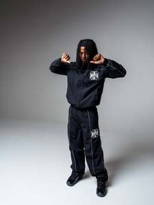 Woven <b>Summer</b> Breathable Windbreaker Tracksuit <b>Men</b> Lightweight Zip up <b>Jacket</b> and Pants Two Piece Streetwear Sportswear Set - Product Image 1