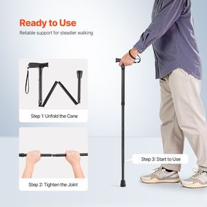 Bastone da Passeggio Pieghevole alla Moda per Uomini e Donne, Altezza Regolabile a 5 Livelli, Punte in Gomma Antiscivolo, Leggero e Portatile - Product Image 6