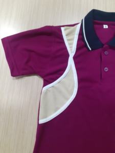 เสื้อยืดโปโลถักนิตติ้งสำหรับเด็กชุดนักเรียนสีชมพูพลัมดีไซน์ตามสั่ง - Product Image 6