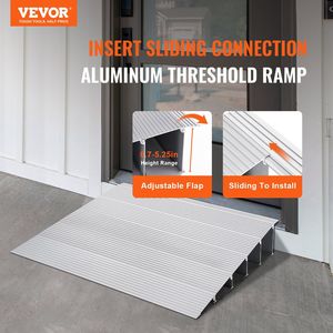 Regolabile 5 \ "aumento 800 Lbs capacità di carico in alluminio porta soglia rampa per sedie a rotelle sedie a motore-porta rampa modulare - Product Image 2
