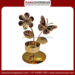 Mini bougeoir en fer plaqué or élégant et luxueux pour les fêtes de mariage et la décoration intérieure aux meilleurs tarifs du fournisseur - Product Image 6