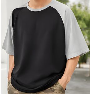 T-shirt Raglan Oversize en Coton French Terry 220 GSM, Grammage Lourd, Streetwear, Personnalisable avec Logo, T-shirt de Mode - Product Image 3