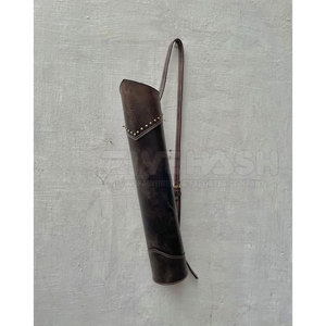 Sacoche de tir à l'arc en cuir de qualité supérieure, faite à la main, durable, avec support dorsal, sangle réglable, confortable pour la chasse et l'entraînement en extérieur - Product Image 5