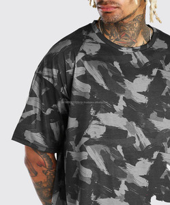 Venta al por mayor de alta calidad camiseta en blanco personalizado liso 100% algodón negro ropa de hombre Camisetas de gran tamaño para hombres - Product Image 5