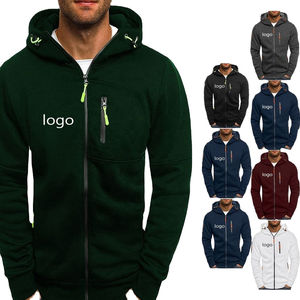 Sweat à capuche zippé surdimensionné de haute qualité pour homme, uni et épais, avec logo personnalisé - Product Image 2