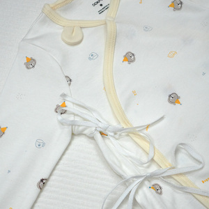Kimono Dokma ALB12 Ecológico 100% Algodón Orgánico - Lindo Estampado de Dibujos Animados, Cuello Redondo, Manga Corta, Un Solo Botón, Transpirable para Todo el Año - Product Image 5