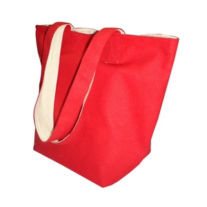 Thiết kế tùy chỉnh 10 oz vải đỏ với 05 oz vải cotton tự nhiên có thể đảo ngược Túi <span class=keywords><strong>tote</strong></span> với dài tự xử lý thân thiện với môi trường tái sử dụng - Product Image 3