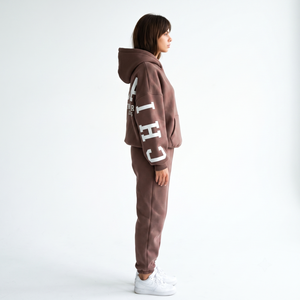 Ensemble de survêtement oversize personnalisé pour femme avec logo, taille XS, en molleton épais anti-boulochage, comprenant un sweat à capuche et un pantalon de survêtement, style streetwear 2 - Product Image 4