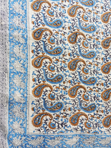 Silkgram Traditional Indigo Cotton Kantha <b>Quilt</b> Blue Floral Hand-Stitched 300tc All-Season Home Decor <b>Throw</b> Cover - Product Image 5