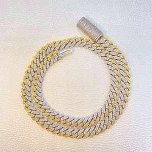 Premium Quality Moissanite Diamond Cuban Link Chain For Men Women Sparkling Luxury <b>Statement</b> <b>Necklace</b> Available for Sale - Product Image 4