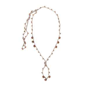 Collier en macramé rustique minimaliste fait main, breloques clochettes en bronze plaqué rhodium, chaîne de perles, bijou statement, cadeau unique pour femme - Product Image 2