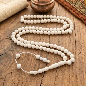 Rosario Islámico de Hueso de Camello con 99 Cuentas, Hecho a Mano, Ecológico, Moderno, Coleccionable, Tasbih Misbaha WAC-0915 - Product Image 6