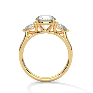 แหวนเพชรเม็ดเดี่ยวสามเม็ด สร้างในห้องปฏิบัติการ ชุบทอง 14K 18K สำหรับผู้หญิง ของขวัญวันครบรอบ ของขวัญแต่งงาน เพชร CVD - Product Image 6