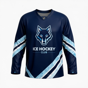 Camiseta Sublimada de Hockey sobre Hielo, Manga Larga, Cuello en V, Poliéster que Absorbe la Humedad, Ropa Deportiva, Corte Regular, Unisex para Adultos - Product Image 4