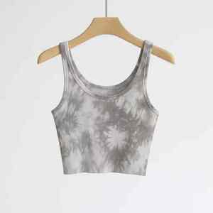 Débardeur court sans manches boutonné pour femme, style décontracté, idéal pour la gym, en Spandex/Coton, couleur unie, respirant - Product Image 6