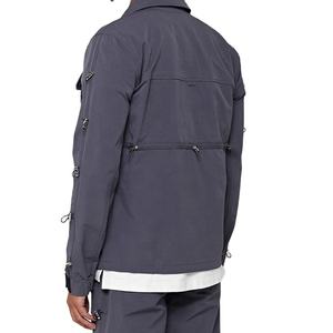 Achetez un ensemble de vêtements de sport décontractés légers sur mesure pour hommes, ensemble de survêtement cargo deux pièces, entraînement d'été, motif uni, séchage rapide, tissu éponge - Product Image 4