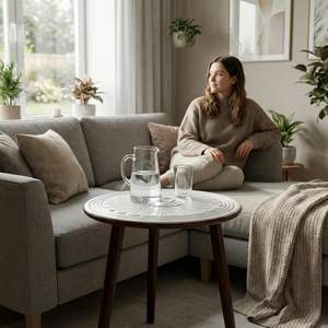 <b>Wooden</b> Round Coffee <b>Table</b>, Easy-to-Assemble Home Decor <b>Bedside</b> <b>Table</b>, Nightstand Coffee End <b>Table</b> for Living Room (Brown <b>White</b>) - Product Image 1