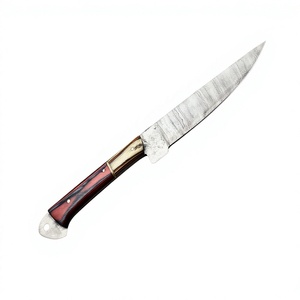 Cuchillo de Chef BA ENTERPRISES BA-037-C de Acero de Damasco Hecho a Mano, Hoja de Punta Caída con Borde Biselado Afilado, Mango de Otro Material, 13 Pulgadas de Longitud Total - Product Image 1