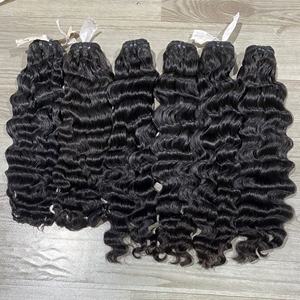 Lâche bouclés Double dessiné Double trame 16 pouces 100% Extension de cheveux humains vietnamiens tissage cheveux cuticule alignés pour les femmes noires - Product Image 1