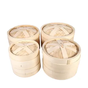 Conjunto 4 de 4 camadas grandes vapores de bambu 15 polegada handmade bambu steamer 10 polegada para cozinhar dim sum