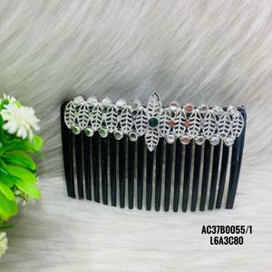 Peigne à cheveux en alliage de zinc plaqué or et argent, léger, de haute qualité, à la mode, classique, floral, géométrique, 8 cm, bijoux - Product Image 2